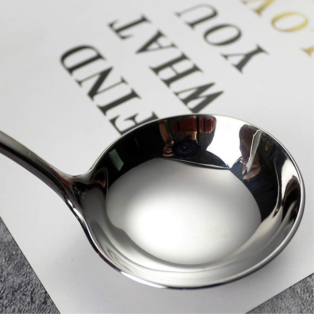 Zjunhm Small Soup and Gravy Ladles - 304 Stainless Steel  7.7 Inches  2-Piece Set - Dishwasher Safe (Silver)