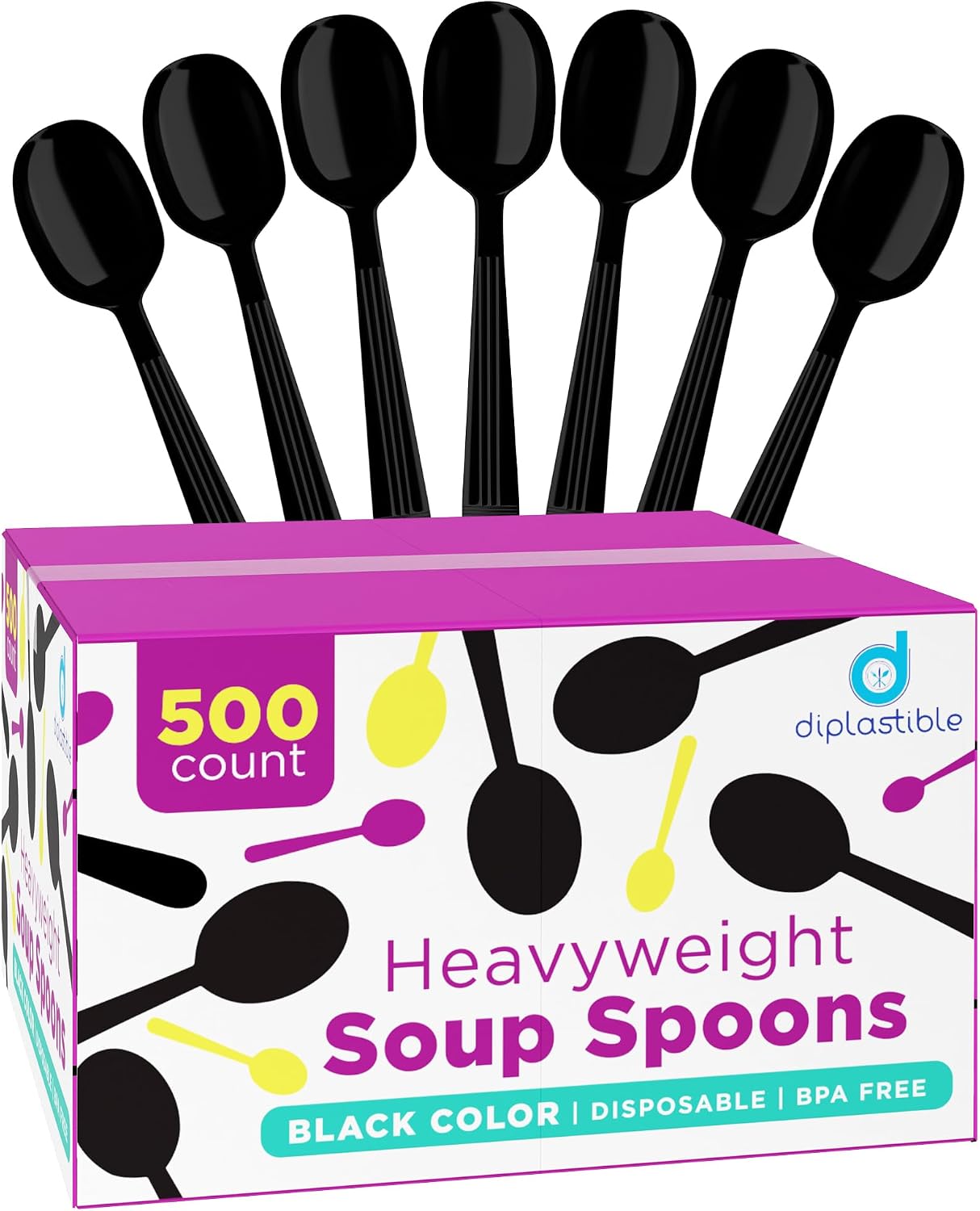 Plastic Spoons Heavy Duty - Soup Spoons - Disposable Spoons Utensils - Cutlery for Parties and Events Pack of 500